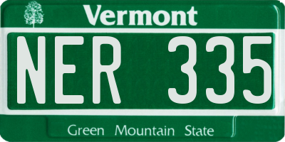 VT license plate NER335