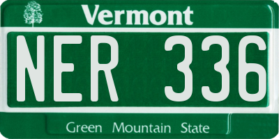 VT license plate NER336