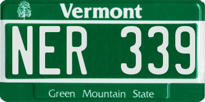 VT license plate NER339