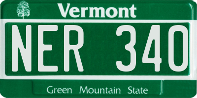 VT license plate NER340