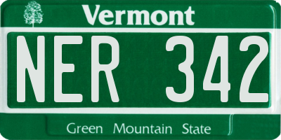 VT license plate NER342