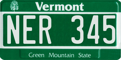 VT license plate NER345