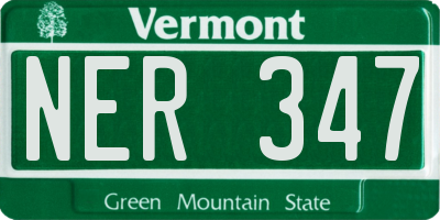 VT license plate NER347
