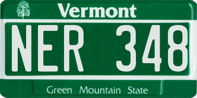 VT license plate NER348