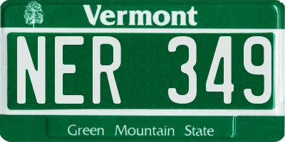 VT license plate NER349