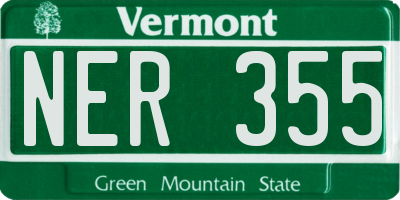 VT license plate NER355