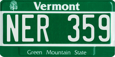 VT license plate NER359