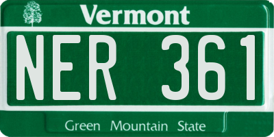 VT license plate NER361