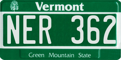 VT license plate NER362