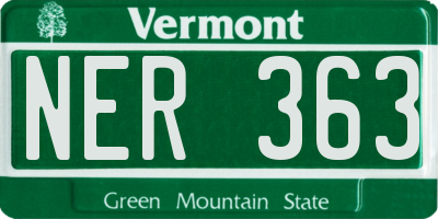 VT license plate NER363
