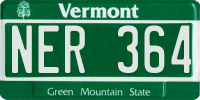 VT license plate NER364