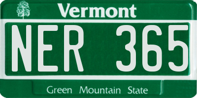 VT license plate NER365