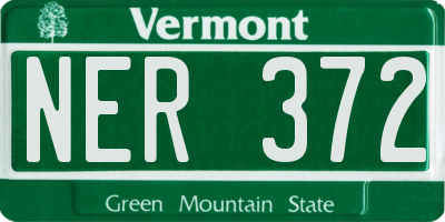 VT license plate NER372