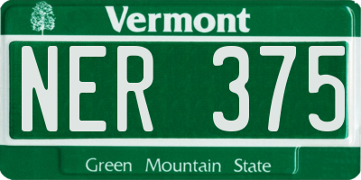 VT license plate NER375