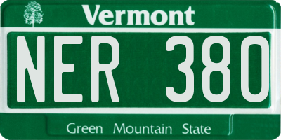 VT license plate NER380