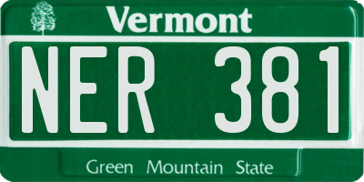 VT license plate NER381
