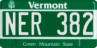 VT license plate NER382