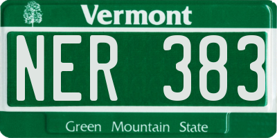VT license plate NER383