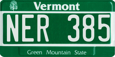 VT license plate NER385