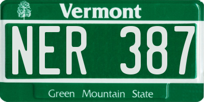VT license plate NER387
