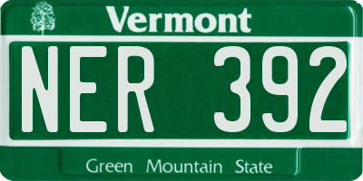VT license plate NER392