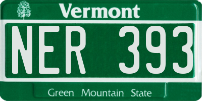 VT license plate NER393