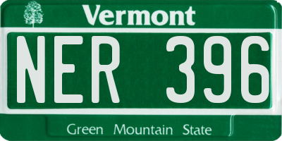 VT license plate NER396