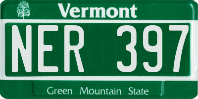 VT license plate NER397