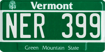 VT license plate NER399