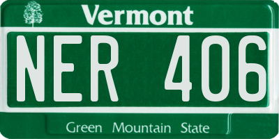 VT license plate NER406