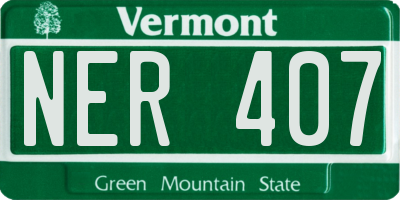 VT license plate NER407