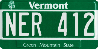 VT license plate NER412