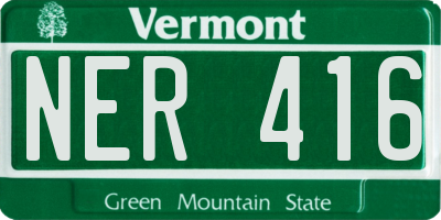 VT license plate NER416