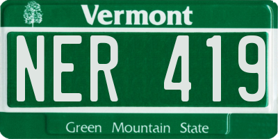 VT license plate NER419