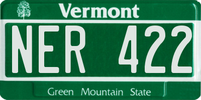 VT license plate NER422