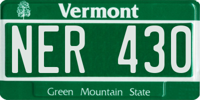 VT license plate NER430