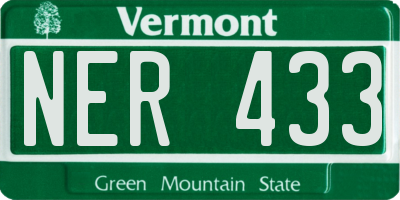 VT license plate NER433