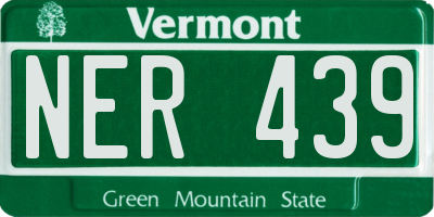 VT license plate NER439