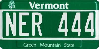 VT license plate NER444