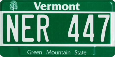 VT license plate NER447