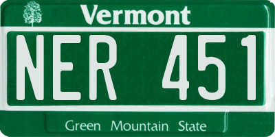 VT license plate NER451