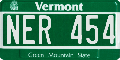 VT license plate NER454