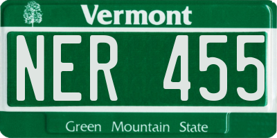 VT license plate NER455