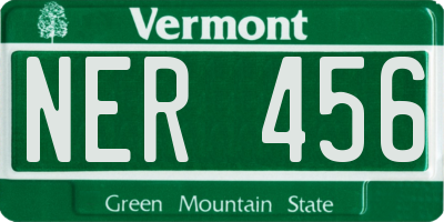 VT license plate NER456