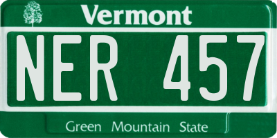 VT license plate NER457