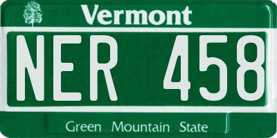VT license plate NER458