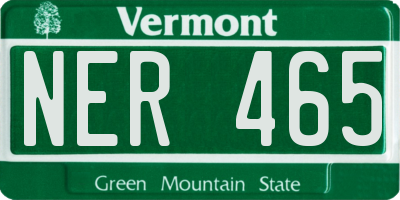 VT license plate NER465