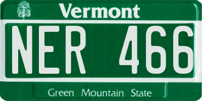 VT license plate NER466