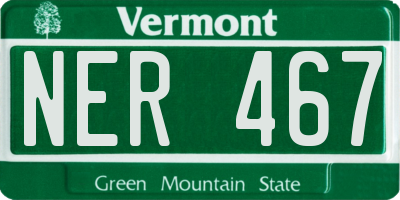 VT license plate NER467