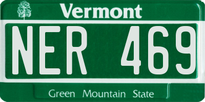 VT license plate NER469